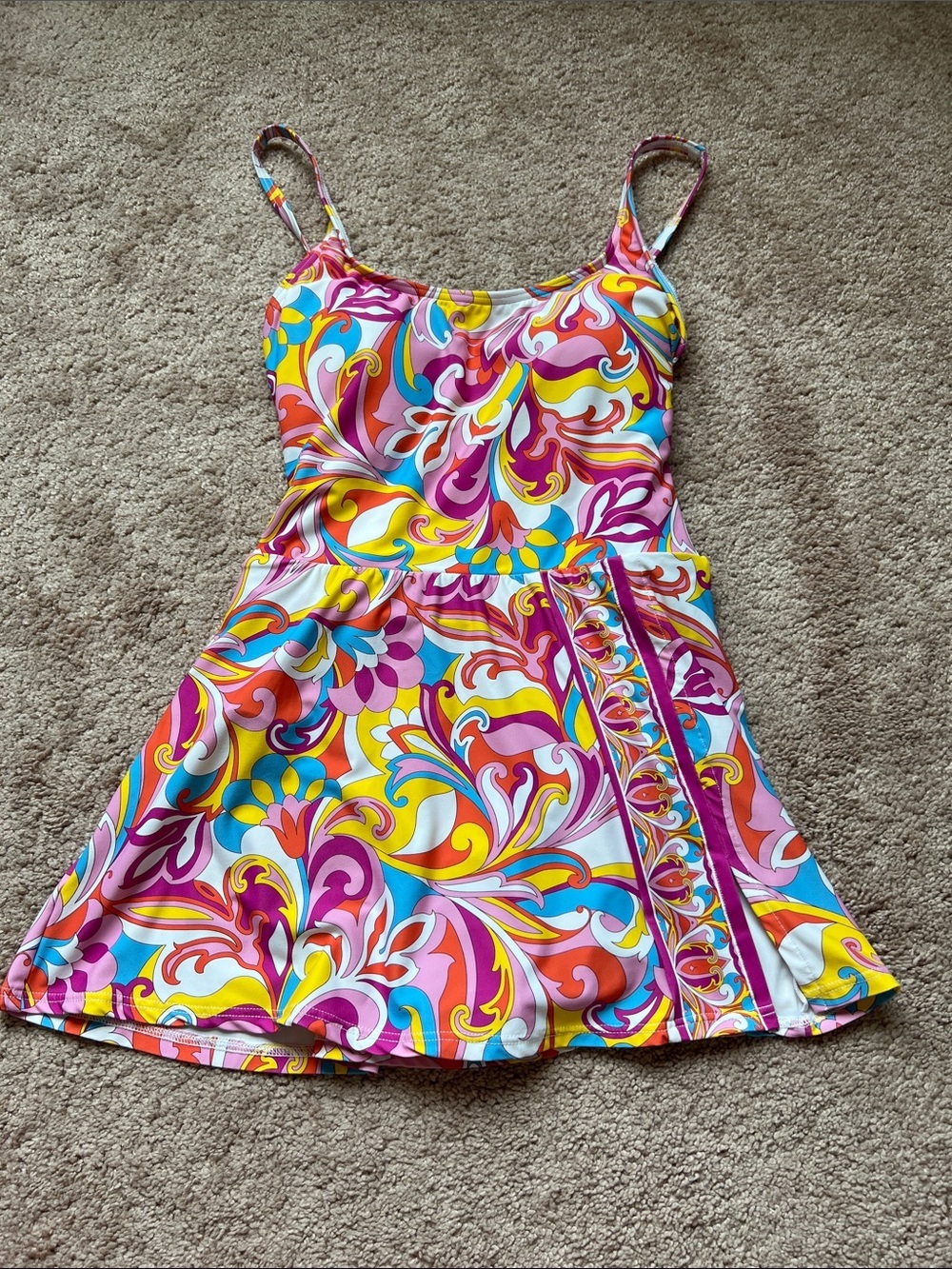 Carmen Marc Valvo Retro Design Swim Dress